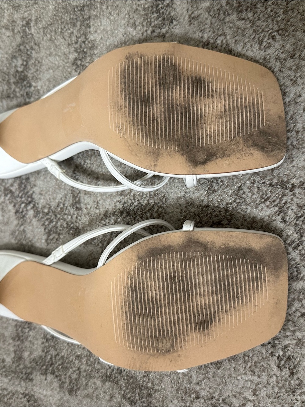Dolce Vita White Strappy Square Toe Heeled Sandals - Picture 5 of 6